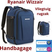BONTOUR air utazó hátizsák, wizzair/ryanair méretű 40x20x25cm, kék szí