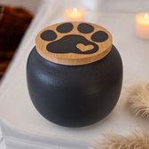 Honden Urn - Pootafdruk - Mini Urn voor Hond - Zwart - Crematie Urn - Urn voor Hond - In Liefdevolle Herinnering