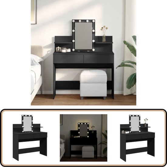 Kaptafel met LED-verlichting 96x40x142 cm zwart | -nl