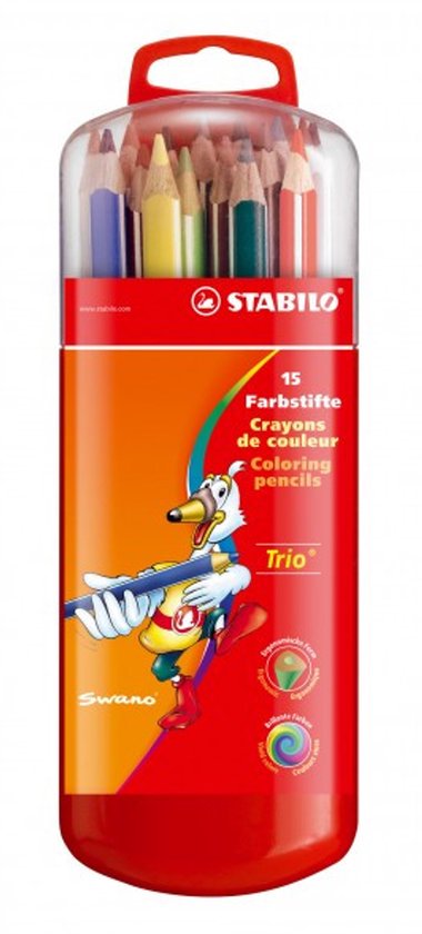 Crayons de couleur STABILO Trio - boîte de 15 couleurs