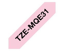 Labeltape pastel Brother TZe, TZ TZe-MQE31 Tapekleur: Pastelroze Tekstkleur:Zwart 12 mm 4 m