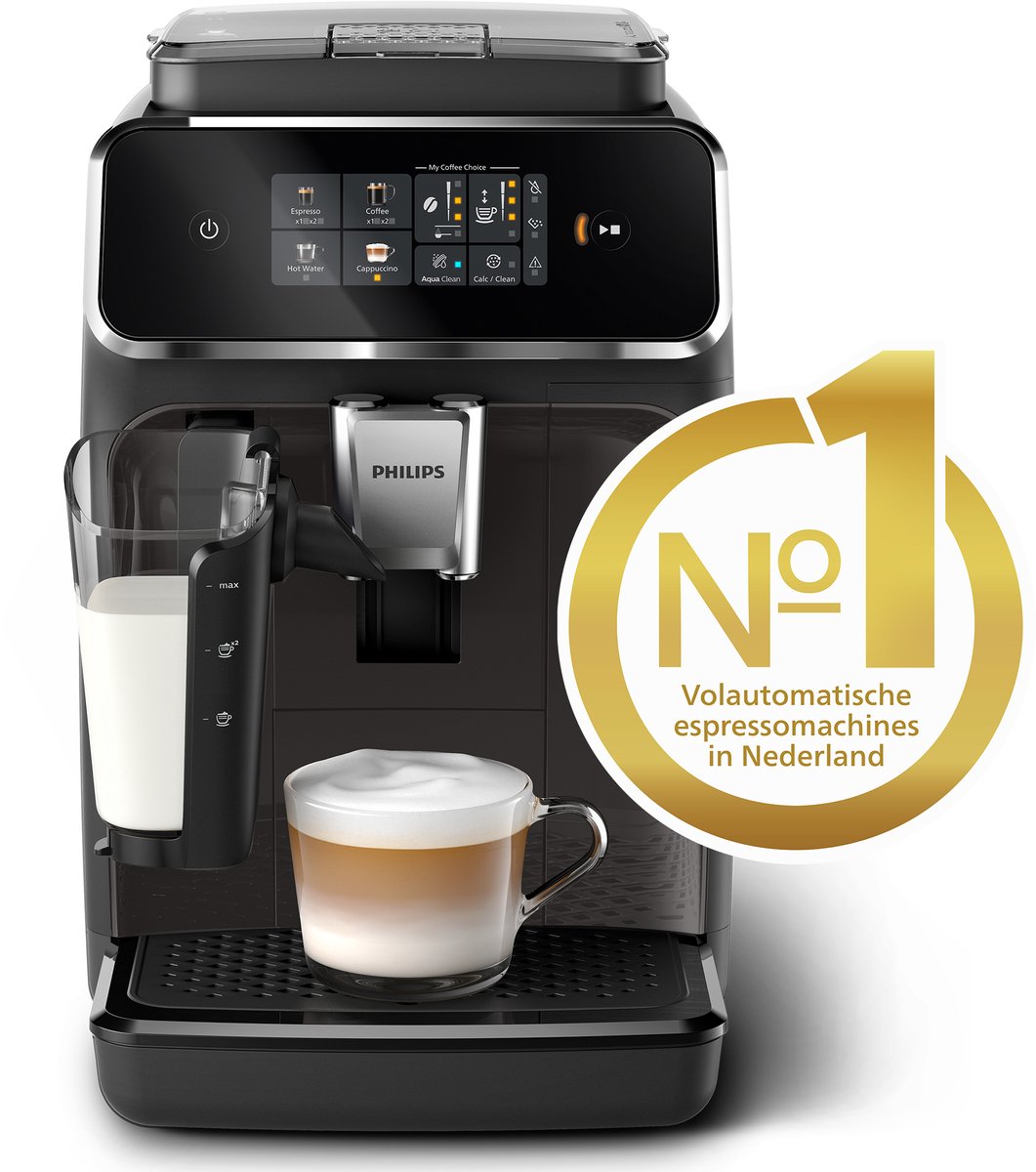 Philips 2300 Series - Espressomachine - 4 Verschillende Dranken - 4 Verschillende Dranken - LatteGo Melksysteem - 40% Stiller - AquaClean Filter - Volautomatisch - Zwart - Koffiemachine met bonen - EP2334/10 – foto 2