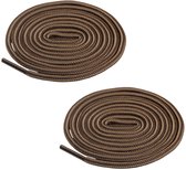 Fako Fashion - Schoenveters - Veters - Rond - Gevlochten Mix - 4mm - 120cm - 1 Paar - 2 Stuks - Bruin