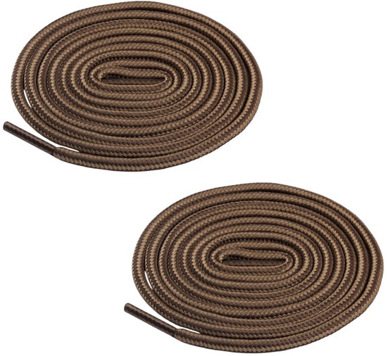 Fako Fashion - Schoenveters - Veters - Rond - Gevlochten Mix - 4mm - 120cm - 1 Paar - 2 Stuks - Bruin
