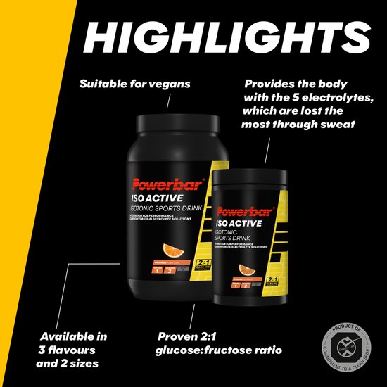 Powerbar sportdrank - IsoActive - Orange - 600 gram - 9 liter — afbeelding 4