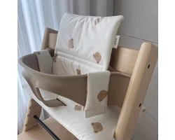 Stoelverkleiner Kinderstoel – Compatibel met Stokke Tripp Trapp – Waterbestendige Kussenset – Beertjes Print