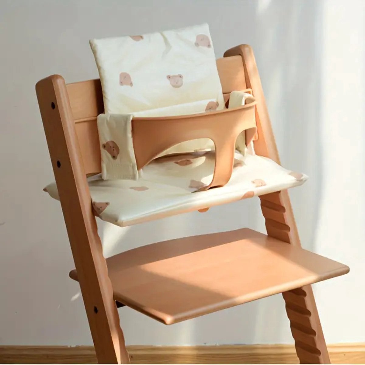 Stoelverkleiner Kinderstoel – Compatibel met Stokke Tripp Trapp – Waterbestendige Kussenset – Beertjes Print – foto 3