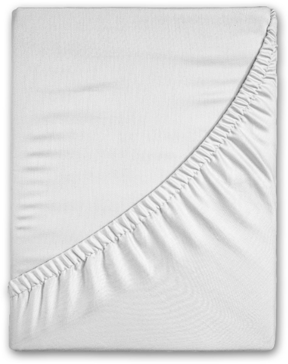 Good Morning hoeslaken effen kleur - 1 persoons 90x200 cm - Wit - 100% Katoen flanel