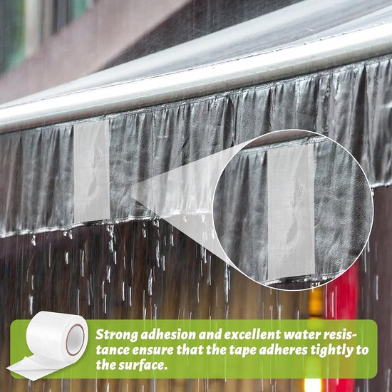 Reparatietape - 8cm x 2M - Transparant - Reparatiedoek - Zelfklevend - voor luifel, zeil, boothoezen en tenten - Waterdicht - TPU van Merkloos — afbeelding 4
