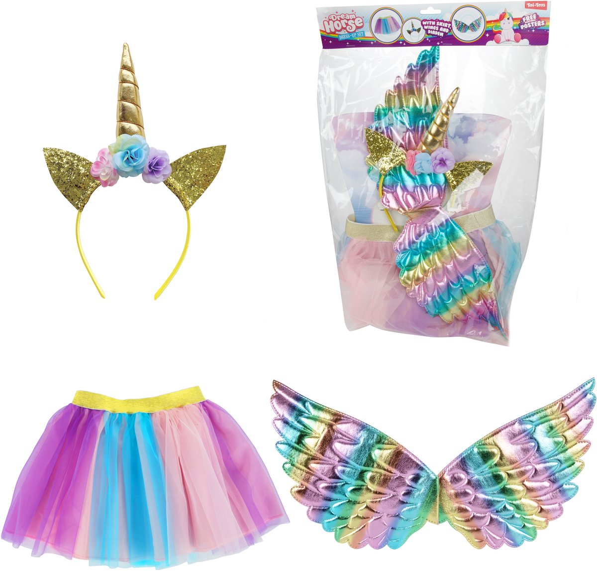 Toi-Toys Dream Horse Verkleedset - Eenhoorn Vleugels Met Tutu En Hoorn - Unicorn