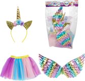 Sincere Party Meisjes Eenhoorn Tule Tutu Jurk Fluffy Regenboog Eenhoorn Verjaardagsjurk met Hoofdband en Vleugels 2-4 jaar