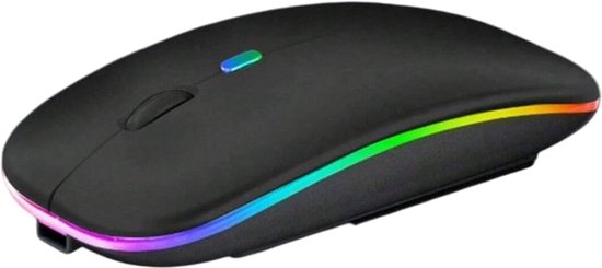 S&E Dual-Mode Draadloze Muis - Stille Functionaliteit - RGB-achtergrondverlichting - Zwart