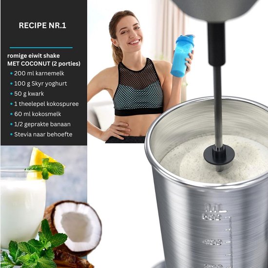 ApexArte® Milkshake Machine - Smoothie Maker - Beker - Zwart van ApexArte — afbeelding 3