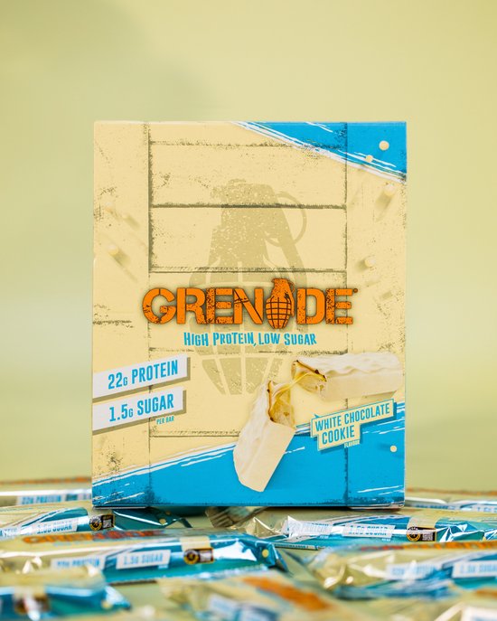 Grenade - High Protein, Low sugar - Protein bar - White Choc Cookie - 23g eiwit - 12 x 60g - Eiwitreep - Diverse smaken — afbeelding 3