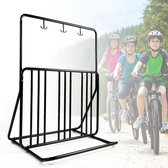BIRDROCK Home Garage Bike Storage & Stand | Holds 4 fietsen | Garage Organizer & Sports Station | Zwart
