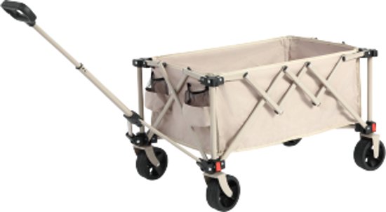 Opvouwbare bolderkarren, opvouwbare bolderkar met terreinwielen, zware tuinkarren met verstelbaar handvat, multifunctionele bolderkar voor kamperen winkelen sportvissen, beige van Sekey — afbeelding 5