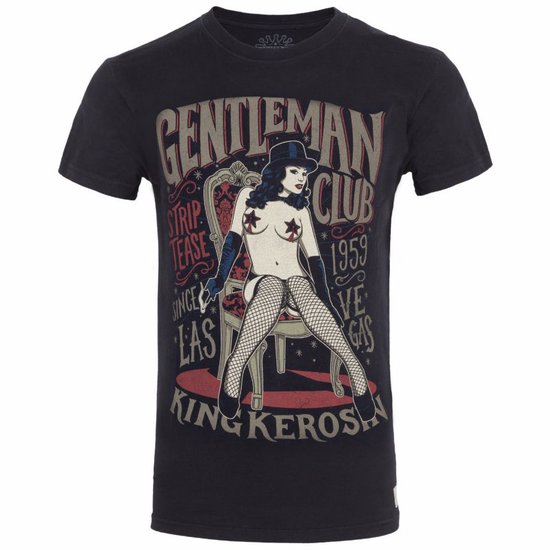King Kerosin T-shirt Gentleman Club Zwart