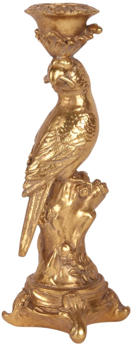Baroque - Decoratief beeld of figuur - Kandelaar Vogel 23.5 cm - Goud - Resin - 23.5x7x7 - Polyresin