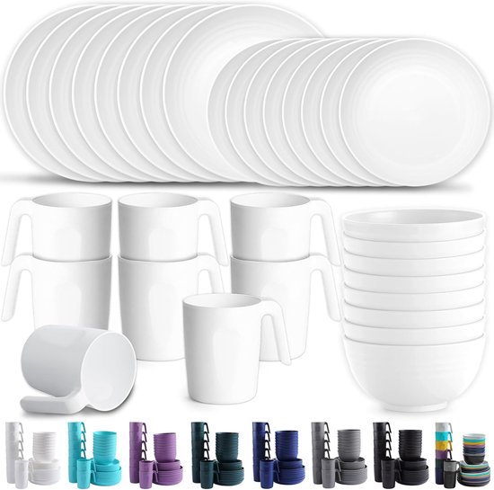 Kyraton 25.4 Cm Grote Plastic Platen, Onbreekbare En Herbruikbare Lichtgewicht Diner Platen Magnetron Veilige Bpa Vrije Vaatwasser Veilige Set Van 8 Goudgeel