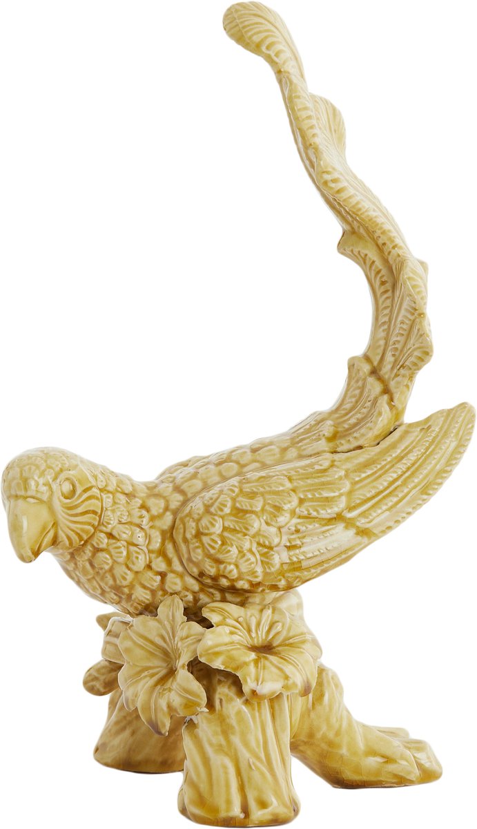 Ornament BIRD - 21.5x17x35cm - Geel
