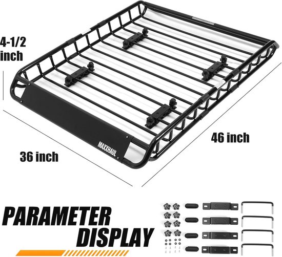 Dakbagagedrager voor SUV en pick-up trucks - 68 kg capaciteit, Stalen mand met rubberen afdichting, Eenvoudig te monteren — afbeelding 2