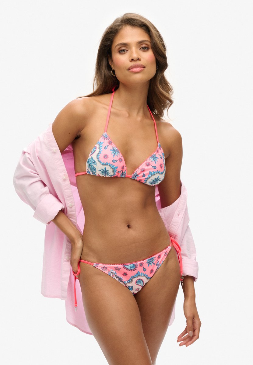 Superdry Cheeky bikinibroekje met strikjes aan de zijkant Dames Badpakken Roze