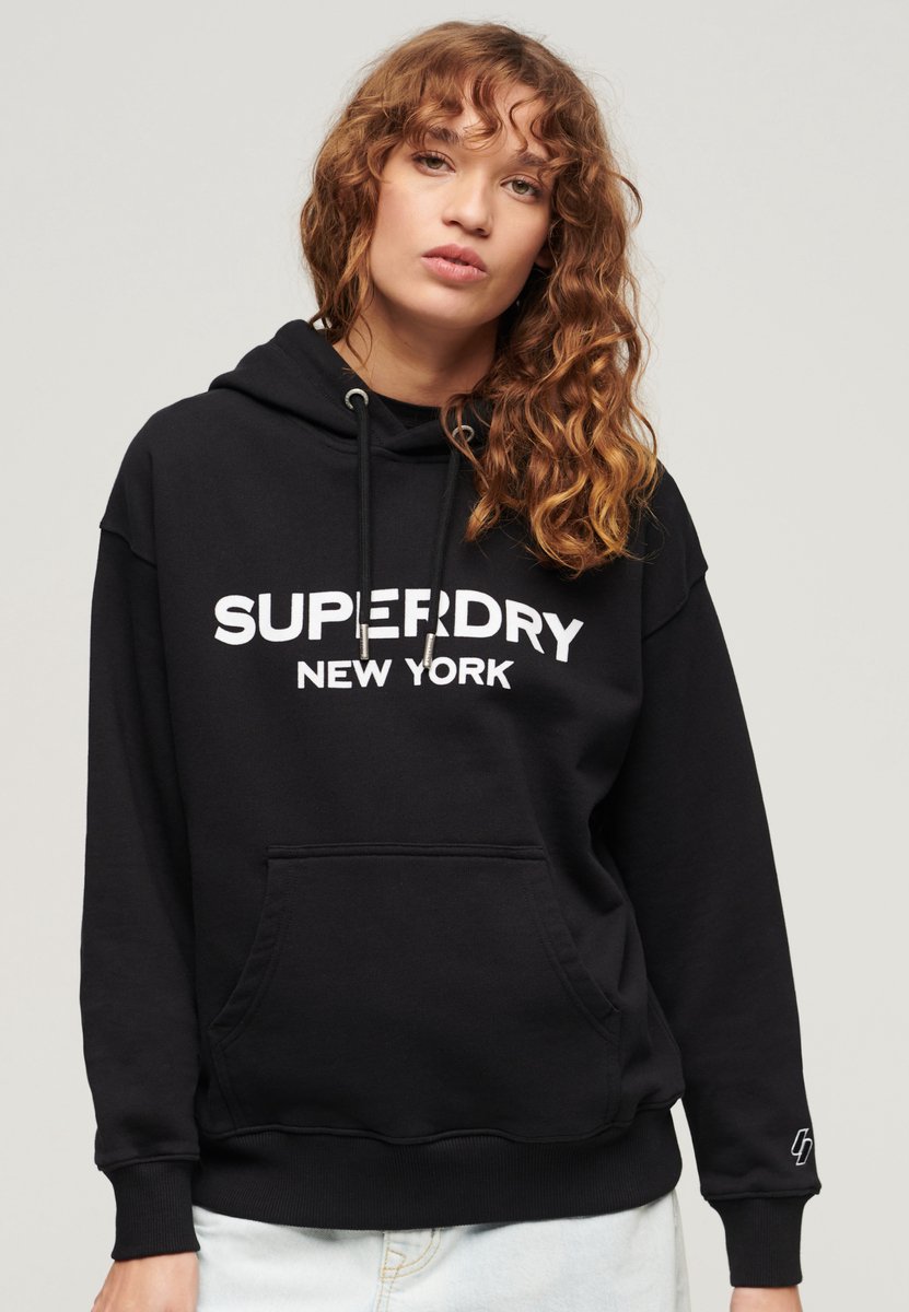 Superdry Sport Luxe hoodie met losse pasvorm Dames Hoodies Zwart