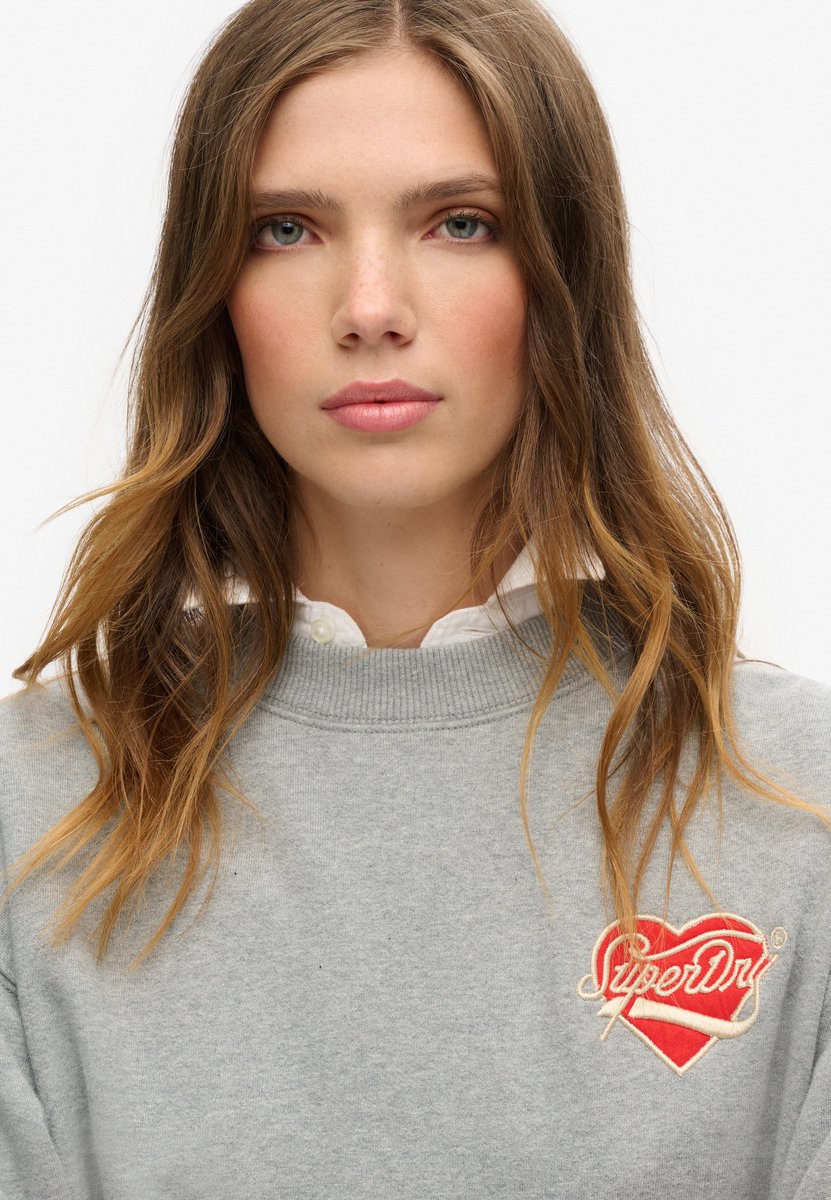 Superdry Workwear losse trui met borduursel en ronde hals Dames Truien Grijs