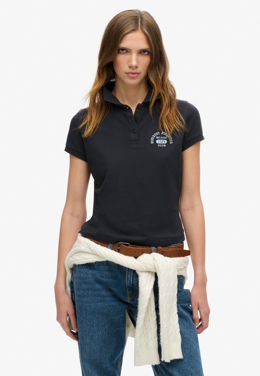 Superdry 90s Fitted Korte Mouw Poloshirt XS Vrouw Marineblauw