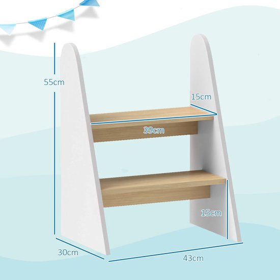 B. spaces Stabiele opstapkruk voor kinderen, van hout, kruk, kruk met 2 treden, kindermeubel, muntkleurig, voor badkamer, keuken, kinderkamer vanaf 2 jaar, klein B. spaces Stabiele opstapkruk voor kinderen, van hout, kruk, kruk met 2 treden, kindermeubel, muntkleurig, voor badkamer, keuken, kinderkamer vanaf 2 jaar, klein