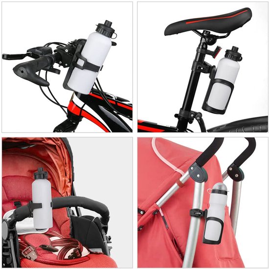 Fietsfleshouder, verpakking van 2 360 graden rotatie snelontgrendeling Fietsfleshouder, bekerhouder, drankhouder voor fietsen, mountainbikes, kinderwagens en rolstoelen van Suranew — afbeelding 4