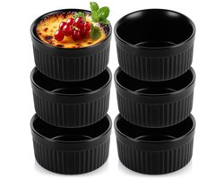 Creme Brulee Schaaltjes Keramiek Zwart 260 ml 6 stuks - Ramekins - Set - Ovenschaal - Snackkommen - Dipschalen - Kleine Komen voor Dipsauzen en Snacks Creme Brulee Schaaltjes Keramiek Zwart 260 ml 6 stuks - Ramekins - Set - Ovenschaal - Snackkommen - Dipschalen - Kleine Komen voor Dipsauzen en Snacks