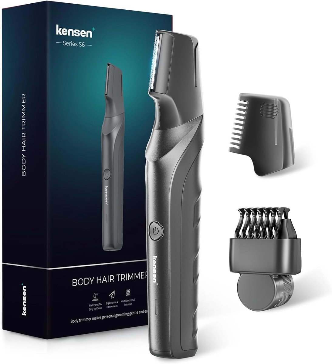 Lichaamsscheerapparaat voor heren met verstelbare kam - Waterdichte trimmer voor baard, oksels en intieme zones