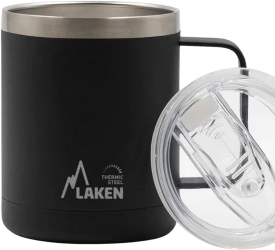 Laken Thermo Drinkbeker Mok - Mug RVS 360ml met doorzichtig deksel - Thermo Thermos — afbeelding 3