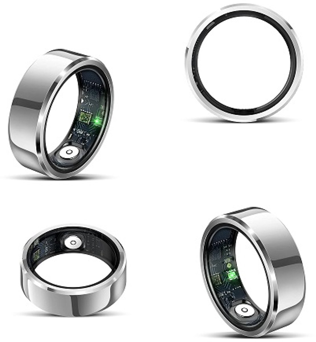 DrPhone RingSense V2 - Smart Ring - Europese ringmaat 59 - IP68 Waterdicht - 24-Uur Hartslagmonitoring – Slaapmonitor – Stappenteller – Mobiele App - Zilver