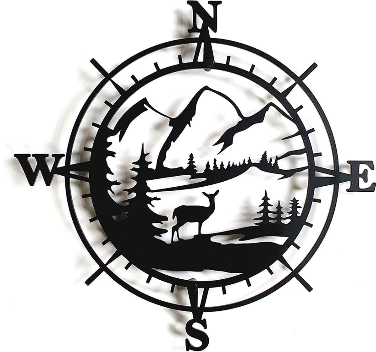 Decorizzly FOREST - Wanddecoratie - Róża Wiatrów - Kompas - 3D
