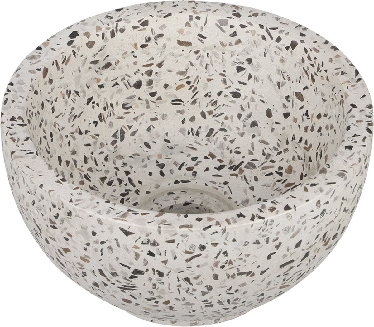 Differnz river waskom - 23x23x12cm - terrazzo zwart/wit