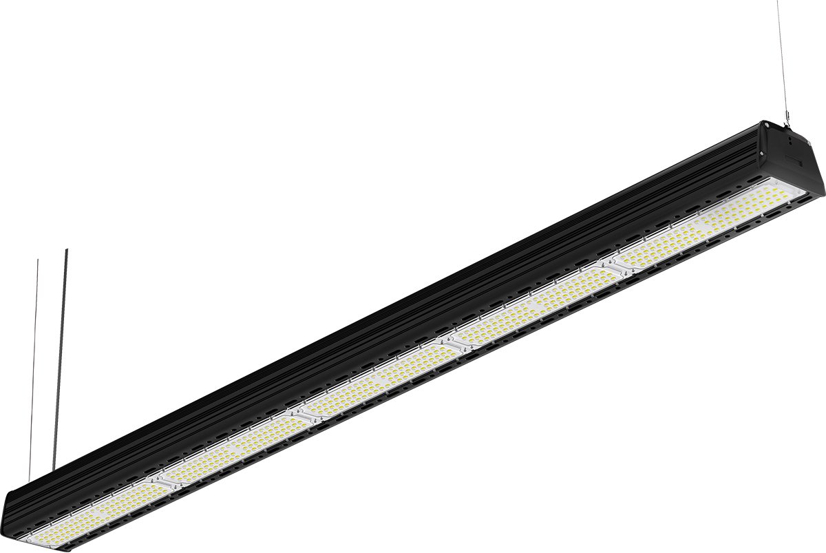 Qualu LED High Bay Lineair - Rimo Lin - 250W - 150LM/W - 840 4000K - Dimbaar 0-10V - IP65 - Sosen Driver - Sanan LEDs Zwart