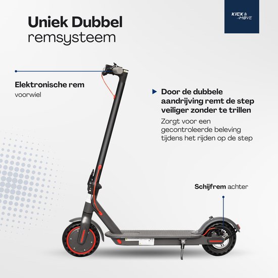 Kick&Move Elektrische Step E Scooter - Anti lek Banden - 31 km/u - App - LED verlichting - Cruise Control - Schokbestendige wielen - Anti diefstal optie