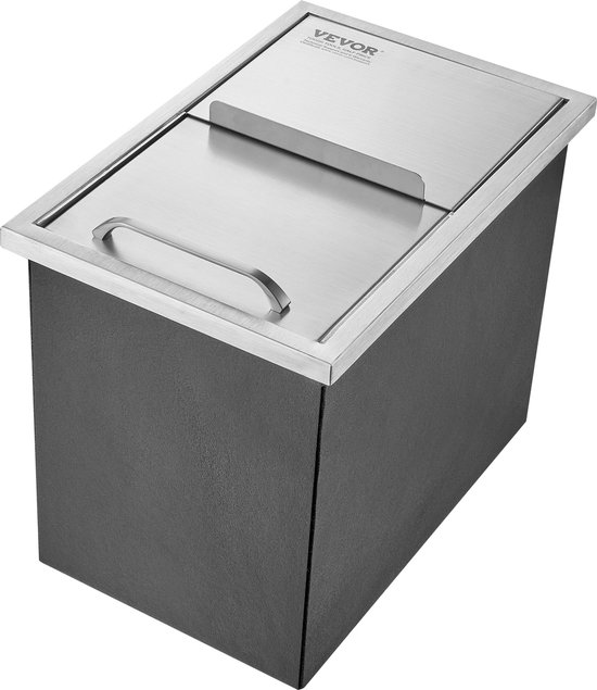 VEVOR 26,7 Liter Drop-In Ijsbox, 456x304x371mm Roestvrijstalen Ijskoeler, CommerciëLe Ijscontainer met Schuifdeksel, Ingebouwde Ijsopslagkist, Afvoerpijp en Afvoerplug Inbegrepen van Merkloos — afbeelding 2
