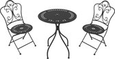 Bol.com AXI Marilou metalen Bistroset Romantisch Antraciet - Gepoedercoat metalen frame – Balkon-set 2 stoelen en tafel aanbieding