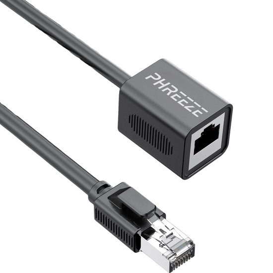 Rallonge de câble Internet CAT6 - 1 mètre - Gigabit 1 Gbit/s - Également pour CAT5E ou CAT5 - Coupleur RJ45 / UTP - Câble d'extension Ethernet - Cordon d'extension Internet - Adaptateur RJ45