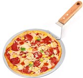 Luxe Pizzaschep Voor Verse Pizza - Medium - RVS 25CM - Grote Pizza Schep Voor Oven Of BBQ barbecue - Hout Handvat - Pizzaspatel Voor Zelfgemaakte Ovenpizza