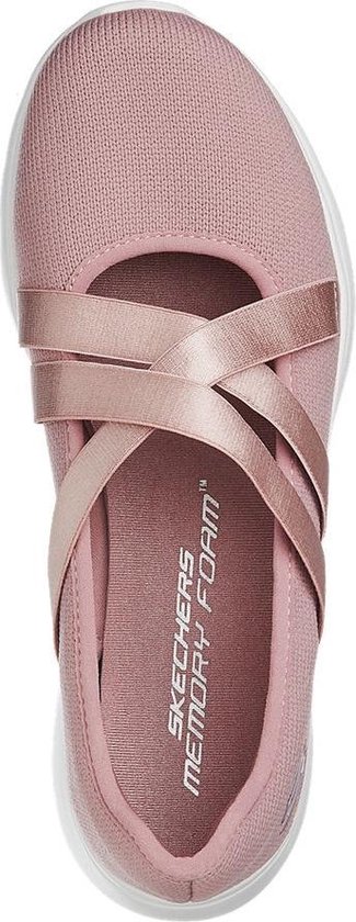 Hijgend uitlaat Interactie Skechers Dames Roze ballerina kruisbandjes memory foam - Maat 38 | bol.com