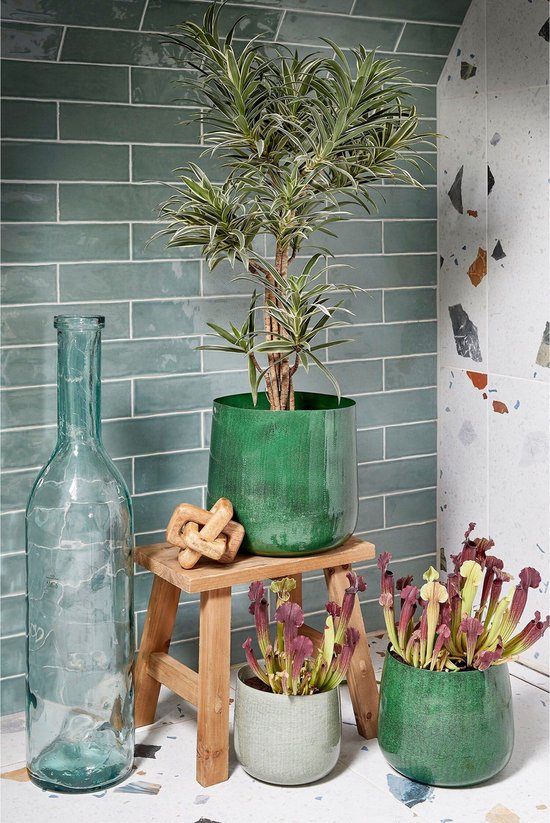 Mica Decorations bouteille verre rioja dimensions en cm: 100 x 21 vert gris