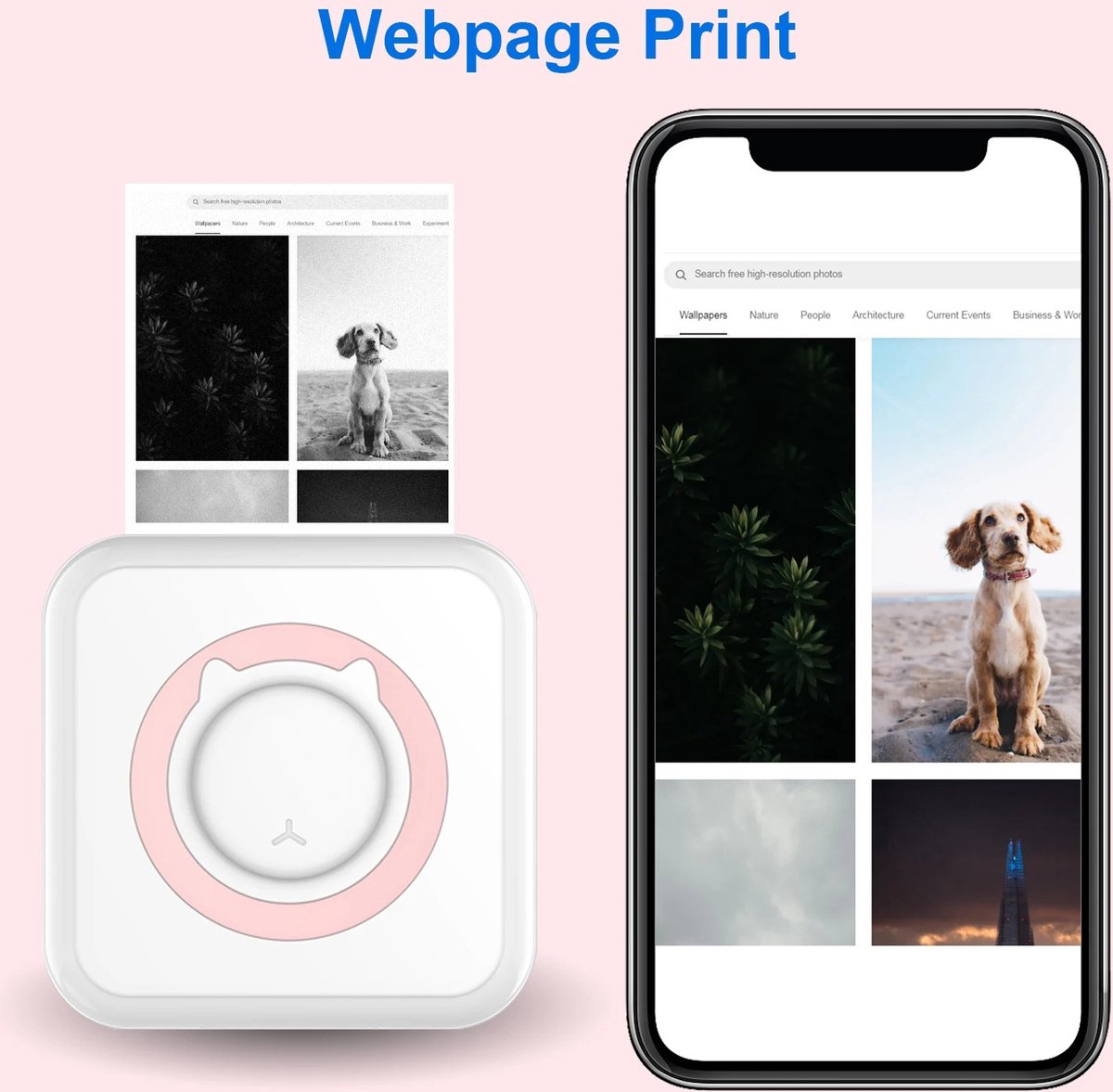 J&R Instant camera - Digitale camera met printer - Draadloze Instant Mini Printer - Bluetooth - Met printpapier en zelfklevende printjes - Zwart — cadeau in Elektronica - foto 5