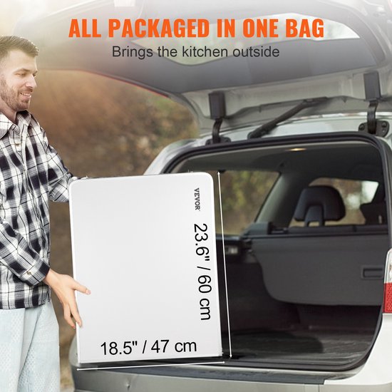 VEVOR Campingkeuken, Campingkast, Verstelbare Campingkast, Reiskeuken, Keukenbox, Tentkast, Outdoor Campingkeuken, Tentkast, Kampeerreis, Grijs, Draagbare Keukenbox, Reiskeuken — afbeelding 3