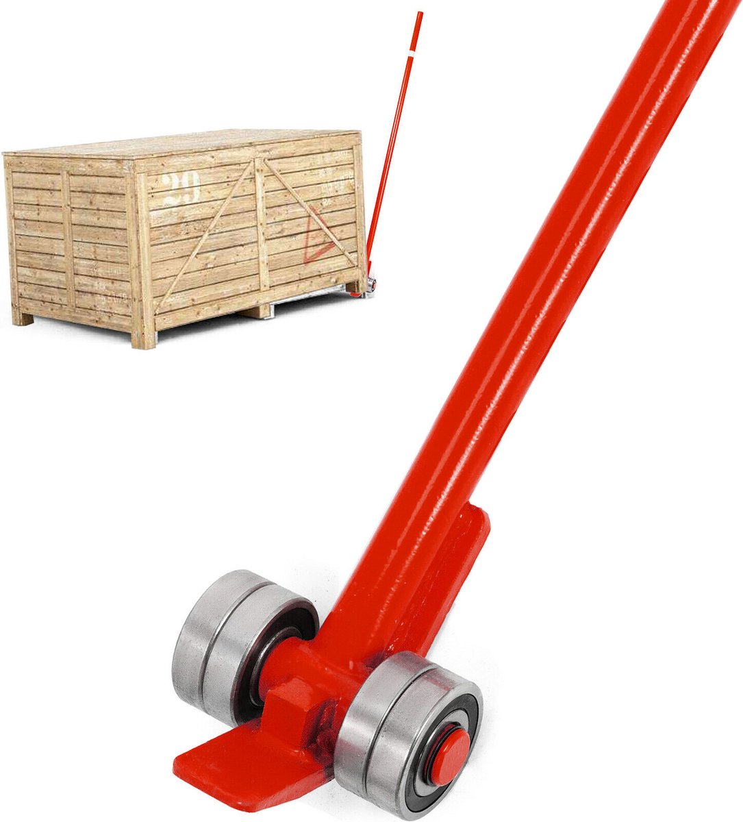 VEVOR Palletbreker 3T Koevoet Staal met Wielen Lattenlifter met Ergonomisch Handvat van 1,8m, Totale Lengte 1,9m Lichtgewicht Draagbaar voor Het Heffen van Zware Lasten