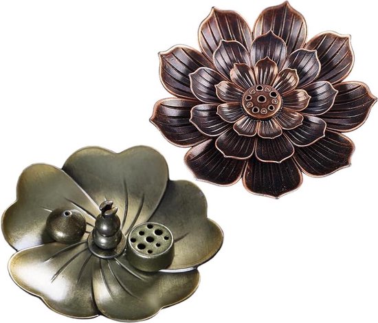 Wierookhouder koperkleurig Lotus - Spirituele winkel