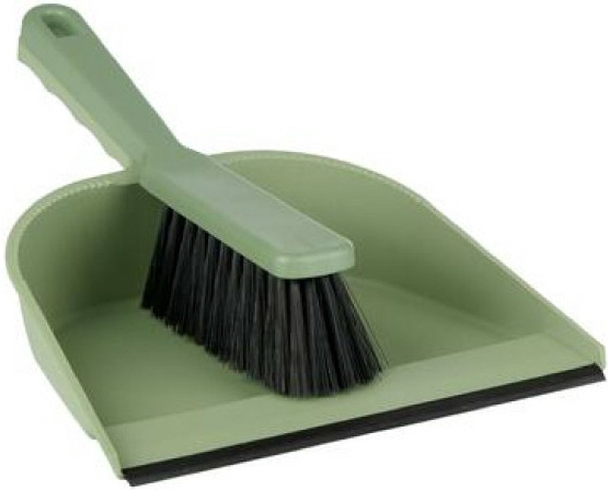 Lifetime Clean Stoffer en blik - kunststof - 32x23 cm - rubber rand